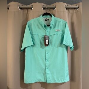 NWT Habit Outdoors Men's Short-Sleeve Button-Up Shirt - Green